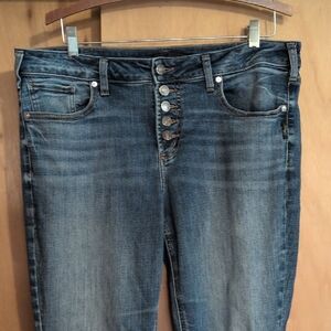 Silver Suki Slim boot Cut Jean Button Fly Classic Blue Jean